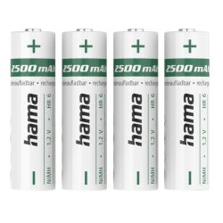 Hama AA Rechargeable Batteries 2500mAh NiMH 4-Pack Quick Charge Hama AA Rechargeable Batteries 2500mAh NiMH 4-Pack Quick Charge